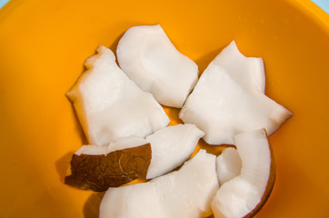 ripe coconut pieces