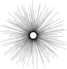 Obraz premium Burst of Rays Radial Tech Elements Circular