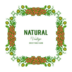 Vector illustration crowd of orange flower frame for natural vintage invitation cards