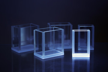 Laboratory glass cuvette