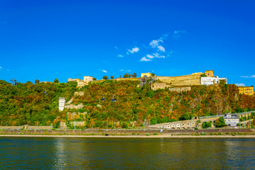 Ehrenbreitstein fortress in Koblenz, Germany