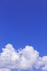 Blue sky and white clouds, rain clouds on sunny summer or spring day.