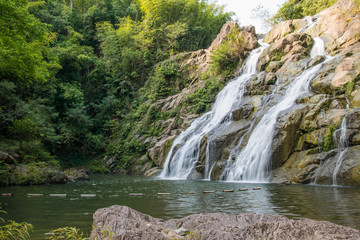 Fototapeta na wymiar Beautiful waterfall in Thailand National Park 