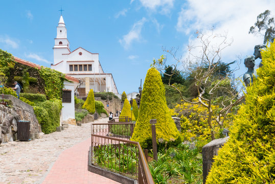 Colombia Bogota,  climb to the sanctuary of Monserrate, panoramic view with gardens