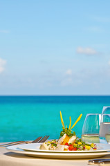Ceviche dish by the sea