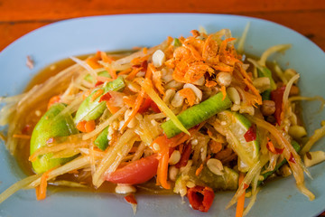 Papaya salad Thailand food call 'som tum Thai' 