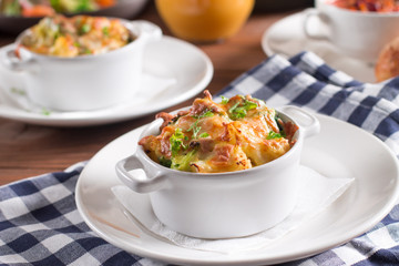 Casserole of pasta and vegetables in a pot