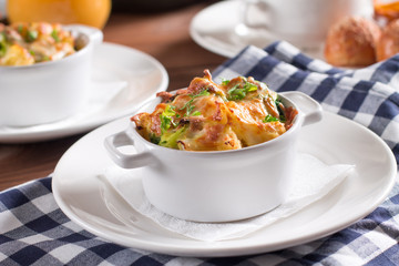 Casserole of pasta and vegetables in a pot