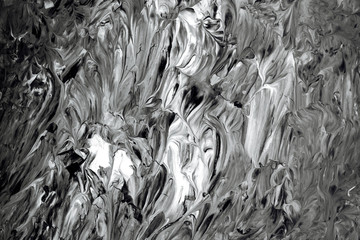 Black paint on canvas