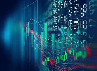 technical financial graph on technology abstract background
