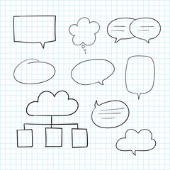 Hand drawn speech bubble collection