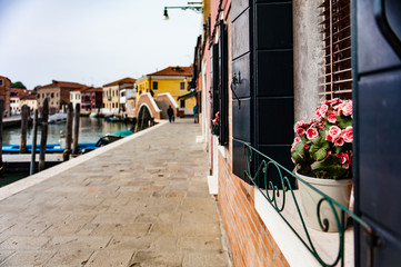 As ruas de Murano em Veneza