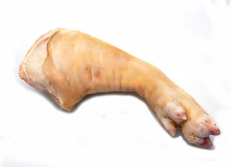 Boiled pork legs at the top, made of white background.