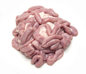 Pork filling, pig type, white background