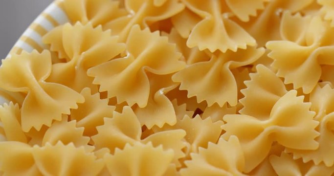 Dry uncooked farfalle