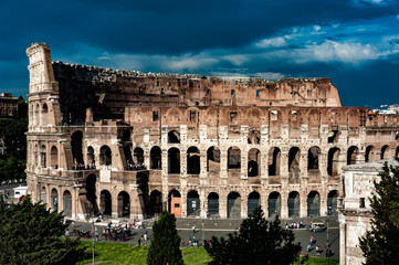 Fototapeta na wymiar Coliseu de Roma visão externa geral