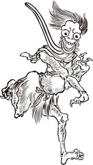 浮世絵　妖怪　その7　白黒