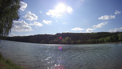 landscape with lake and mountains