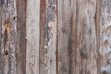 Brown wood texture. Paint on the boards with cracks, scratches, chips, dust. Can be used as background for design or poster.