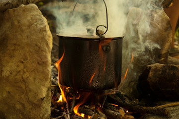cauldron on the fire