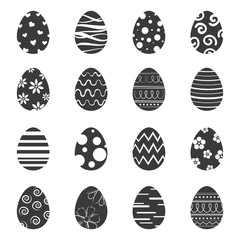 Easter eggs icon isolated background. Set of modern new design with different patterns.