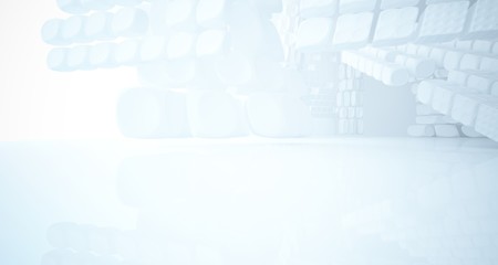 White smooth abstract architectural background. 3D illustration and rendering