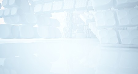 White smooth abstract architectural background. 3D illustration and rendering