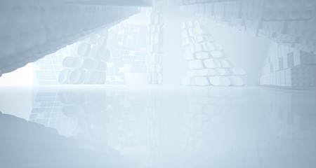 White smooth abstract architectural background. 3D illustration and rendering