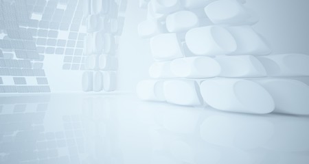 White smooth abstract architectural background. 3D illustration and rendering