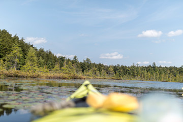 a kayak on a summer day in the lake