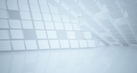 White smooth abstract architectural background. 3D illustration and rendering