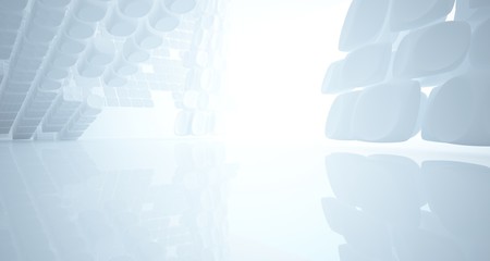 Obraz premium White smooth abstract architectural background. 3D illustration and rendering