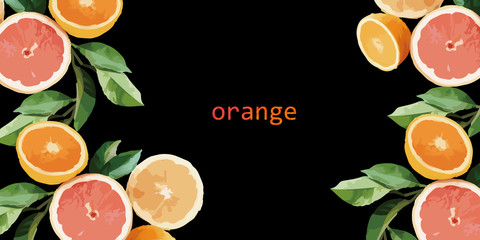 Orange and leaves illustration