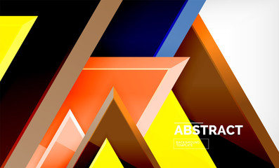 Flying triangles compostion geometric background