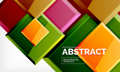 Square abstract background, glossy geometric design