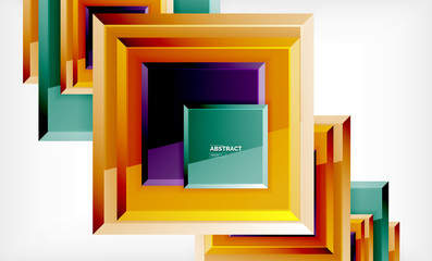 Square abstract background, glossy geometric design