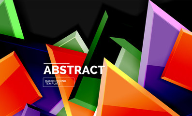 Glossy squares and triangles geometric backgrounds