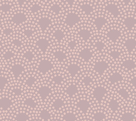 Hand drawn seamless pattern with polka dot ornament. Freehand abstract background, vector illustration for print, design, fabric.