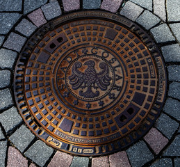 Gullydeckel mit Stadtwappen von Goslar
