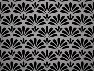 Flower geometric pattern. Seamless vector background. Black ornament. Ornament for fabric, wallpaper, packaging, Decorative print