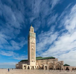 Fototapeta na wymiar Exterior of mosque in Casablanca