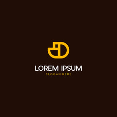 Creative Illustration modern D sign geometric logo design template, Letter D logo design template. Creative modern trendy D typography