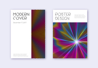 Minimal cover design template set. Rainbow abstrac