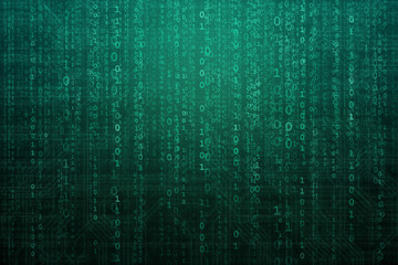Abstract digital background with binary code. Hackers, darknet, virtual reality and science fiction.