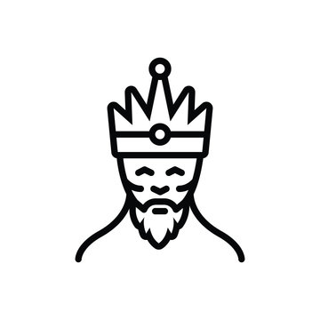 recommend clip art: Black line icon for king monarch