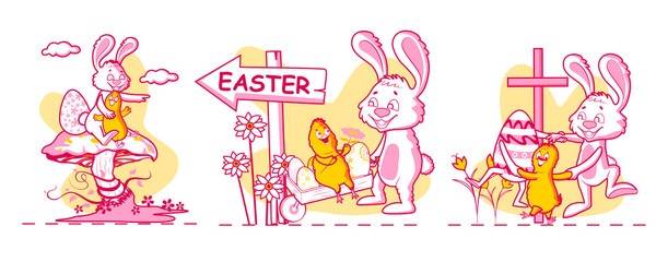 Happy Easter holiday celebration background in vector