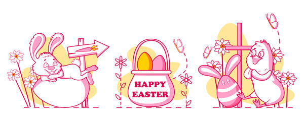 Happy Easter holiday celebration background in vector