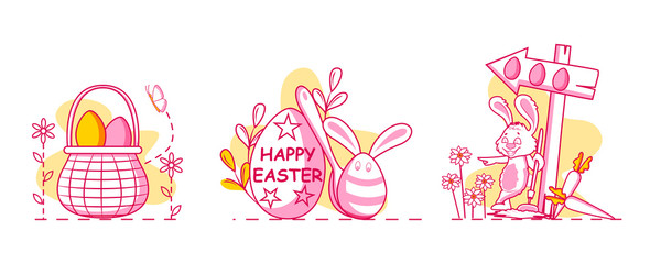 Happy Easter holiday celebration background in vector
