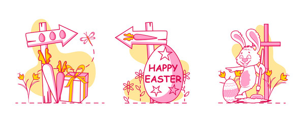 Fototapeta premium Happy Easter holiday celebration background in vector
