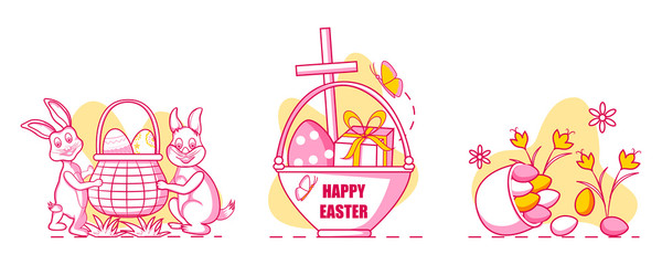 Happy Easter holiday celebration background in vector